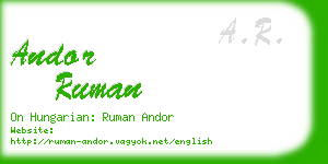 andor ruman business card
